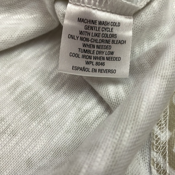 Tasso Elba Island Tan & White Leaf Print Short Sleeve Sun Protect Men's Tee XXL - Picture 8 of 8